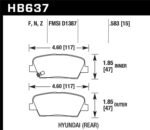 Hawk 09-10 Hyundai Genesis Sedan V8 Performance Ceramic Street Rear Brake Pads s - Image 2
