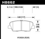 Hawk 10-16 Hyundai Genesis Coupe HPS 5.0 Rear Brake Pads - Image 2