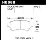 Hawk 2011-2014 Ford Fiesta S Sedan HPS 5.0 Front Brake Pads - Image 2