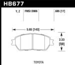 Hawk Lexus 02-03/04-06 ES300/330 Toyota 98-12 Tacoma/Adynl Models Street Perf Ceramic Ft Brake Pads - Image 2