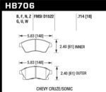 Hawk 2011-2014 Chevrolet Cruze Eco HPS 5.0 Front Brake Pads - Image 2