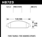 Hawk 08-09 Ford Taurus / 05-07 Ford Five Hundred Performnace Ceramic Street Front Brake Pads - Image 2