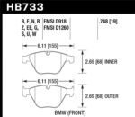 Hawk 11-13 BMW Z4 sDrive35is HPS 5.0 Street Front Brake Pads - Image 2