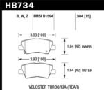 Hawk 13-16 Hyundai Veloster / 13-16 Hyundai Elantra Performance Ceramic Rear Brake Pads - Image 2
