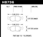 Hawk 12-16 Fiat 500 Performance Ceramic Street Front Brake Pads - Image 2