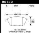 Hawk 2013 Fiat 500 Abarth Front PC Street Brake Pads - Image 2