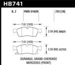 Hawk 13-15 Mercedes-Benz GL350/450 12-15 ML350 2015 ML250 PC Front Brake Pads - Image 2