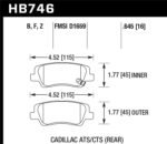 Hawk Cadillac 13-16 ATS / 14-15 CTS HPS 5.0 Rear Brake Pads - Image 2
