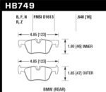 Hawk 13-14 BMW 328i/328i xDrive / 2014 428i/428i xDrive HP Plus Rear Brake Pads - Image 2