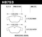 Hawk 08-14 Mercedes-Benz C300 / 10-15 Mercedes-Benz GLK350 HPS Street Rear Brake Pads - Image 2