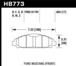 Hawk 15-17 Ford Mustang Performance Ceramic Front Brake Pads - Image 2