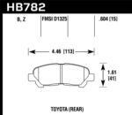 Hawk 08-13 Toyota Highlander Performance Ceramic Street Rear Brake Pads - Image 2