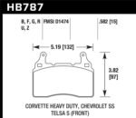 Hawk 14-17 Chevy Corvette / 10-15 Chevy Camaro 6.2L HPS Street Front Brake Pads - Image 2