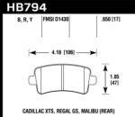 Hawk 13-15 Cadillac XTS Performance Ceramic Street Rear Brake Pads - Image 2