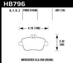 Hawk 14-17 Mercedes-Benz CLA 250 HPS Street Rear Brake Pads - Image 2