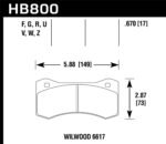Hawk Wilwood 17mm 6617 Caliper HP Plus Brake Pads - Image 2