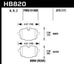 Hawk 12-17 BMW M6 / 14-17 BMW M6 Gran Coupe / 13-16 BMW M5 & More Performance Ceramic Rear Brake Pads - Image 2