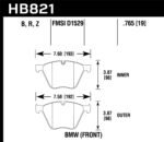 Hawk 10-15 BMW 760Li / 11-15 BMW B7 Alpina/B7 Alpina xDrive HPS 5.0 Front Brake Pads - Image 2