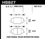 Hawk 13-16 Ford Taurus SHO Performance Ceramic Street Rear Brake Pads - Image 2