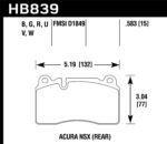 Hawk 2017 Acura NSX HP+ Race Rear Brake Pads - Image 2