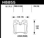 Hawk 07-17 Lexus LS460 / 08-16 Lexus LS600h HPS Street Rear Brake Pads - Image 2