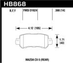 Hawk 16-17 Mazda CX-3 HPS 5.0 Rear Brake Pads - Image 2