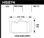Hawk 13-19 Lexus GS350 / 15-19 Lexus RC350 HPS 5.0 Front Brake Pads - Image 2