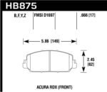 Hawk 14-17 Acura RDX/RLX LTS Street Front Brake Pads - Image 2