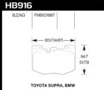 Hawk 2020 Toyota Supra / 19-20 BMW Z4 HPS 5.0 Front Brake Pads - Image 2