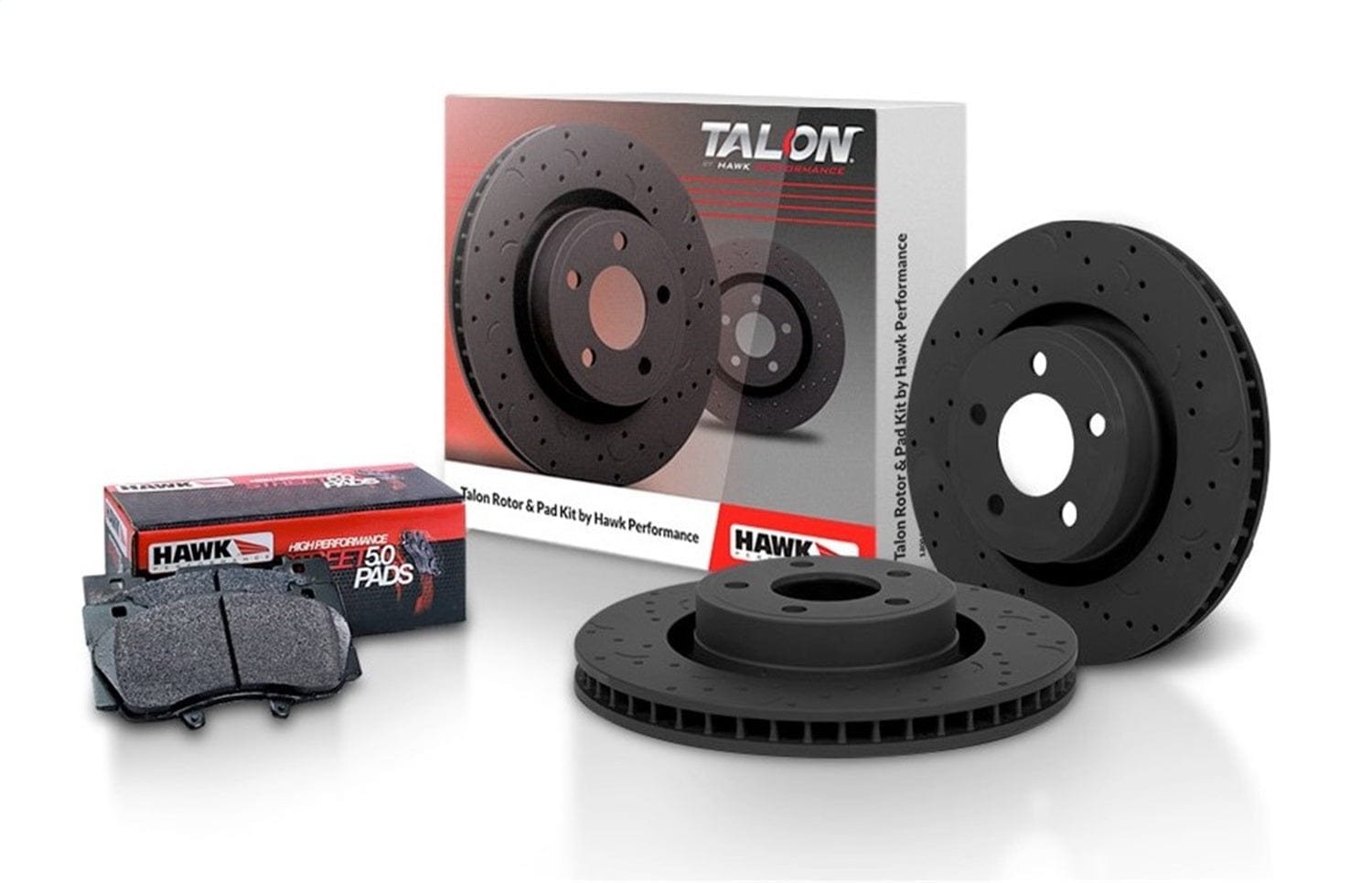 HawkPerformanceCross-DrilledTalonHPS50Kit_2b7a470b-8fed-4d20-b0a9-9687b73b35c5.jpg Hawk Talon 1994 Nissan 240SX From 2/94 / 5 Lugs Cross Drilled & Slotted Rotors w/ Hawk HPS 5.0 Pads (Rear) - Image 1