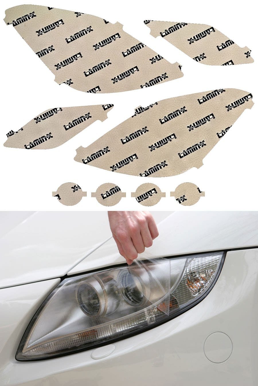 MB530CL.jpg Lamin-X Mercedes E-Class Coupe (10-13) Headlight Covers with Round Fogs - Image 1