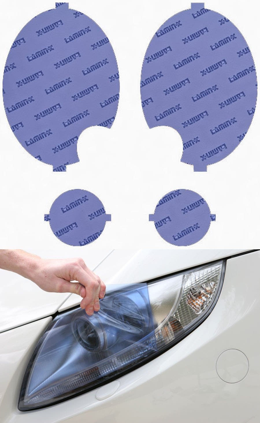 MN008-1B.jpg Lamin-X Mini Cooper S (07-13) (w/ washers)Headlight Covers - Image 1
