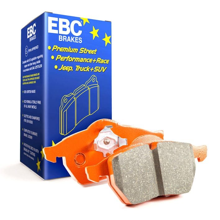 Orangestuff-pads-with-box_a256fbf5-298c-42f1-ba37-2cbfb043e54f.jpg EBC 2018+ Porsche Cayenne (3rd Gen) 4.0TT Orangestuff Rear Brake Pads - Image 1