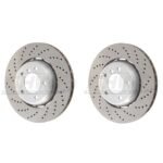 SHW Performance Rear Cross-Drilled Lightweight Brake Rotor Kit (370x24) - BMW / E6X / M5 / M6