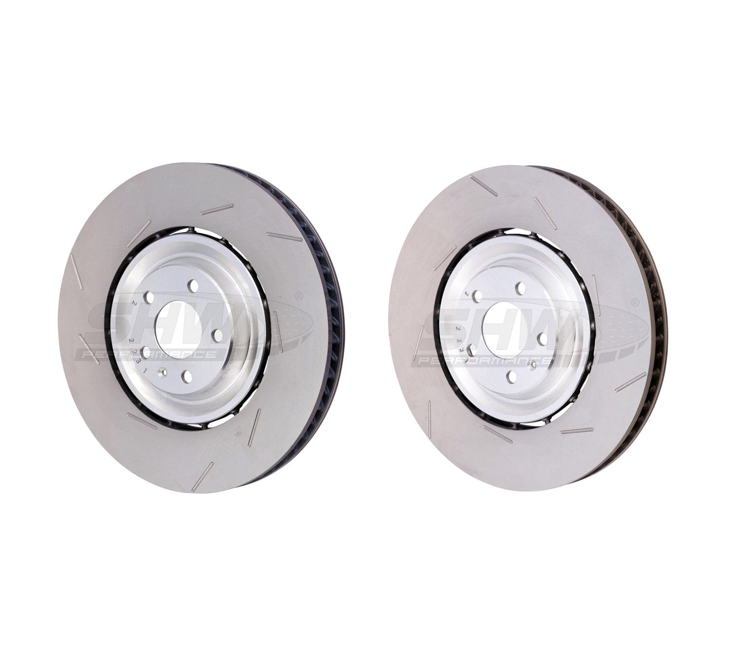 SHW_Slotted_Lightweight_Round.jpg SHW Performance Front Slotted LW Brake Rotor Kit (390x38) - Porsche Macan Turbo 3.6L w / 19in Wheel / Perf Package (15-18) - Image 1