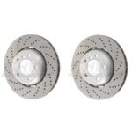 SHW Performance Rear Cross-Drilled Lightweight Brake Rotor Kit (380x28) - BMW / M2 Competition 3.0L 2019-2021 (OPEN BOX)