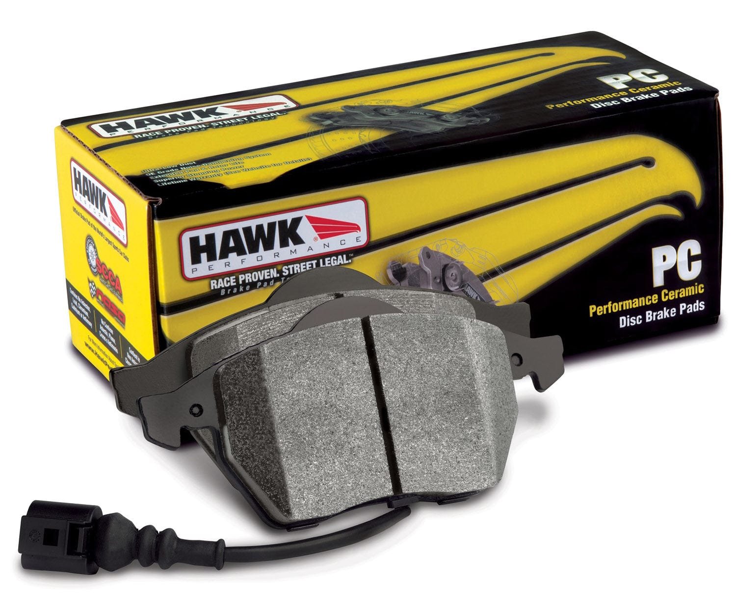 hawk-ceramic_38362c4d-e791-408e-90e7-e9fa5a8ec1ab.jpg Hawk Performance Alcon Mono 6, Model 4497 Performance Ceramic Street Brake Pads - Image 1
