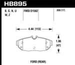 Hawk 2012 Ford Mustang HP+ Rear Brake Pads - Image 2