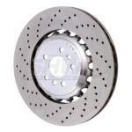 SHW Performance 18-21 BMW M5 4.4L Left Rear Cross-Drilled Lightweight Brake Rotor (380x28mm)