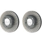 SHW Performance Front Drilled-Dimpled MB Brake Rotor Kit (315x28) - Porsche / 981 / Boxster / Cayman / 2.7L (13-16)