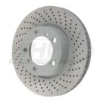 SHW Performance 13-16 Porsche Boxster 2.7L w/o Ceramics Right Front Drilled-Dimpled Monobloc Brake Rotor