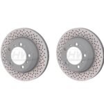 SHW Performance Rear Cross-Drilled Monobloc Brake Rotor Kit (299x24) - Porsche 911 Carrera 3.6L w / o Ceramic Brakes (99-08)