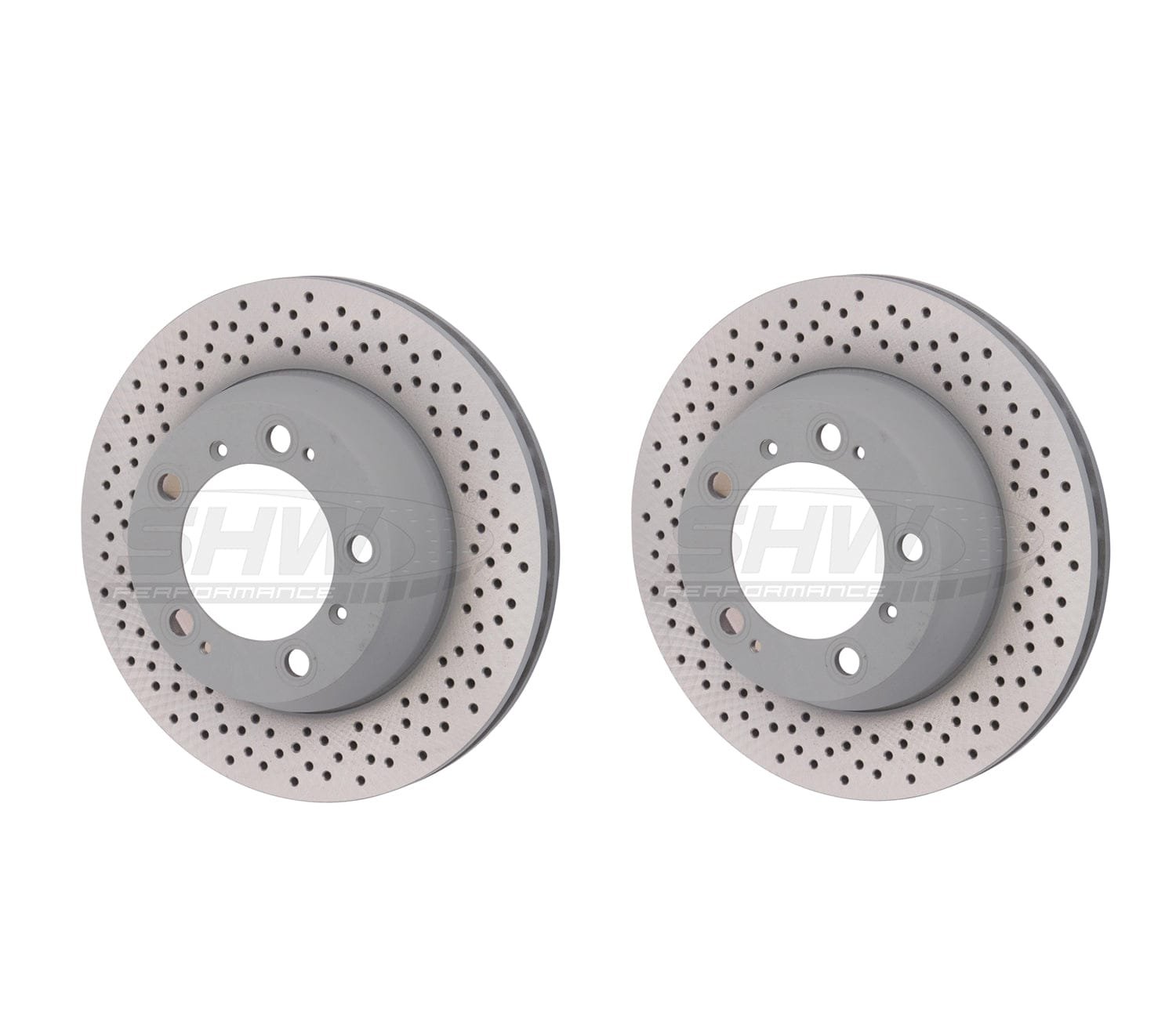 p_2_5b0cdf3e-cc35-4698-832b-bf7e4d2044dc.jpg SHW Performance Rear Cross-Drilled Monobloc Brake Rotor Kit (299x24) - Porsche 911 Carrera 3.6L w / o Ceramic Brakes (99-08) - Image 1