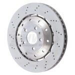 SHW Performance 08-12 Audi R8 4.2L Excl Ceramic Brakes Front Drill-Dimp Lightweight Brake Rotor