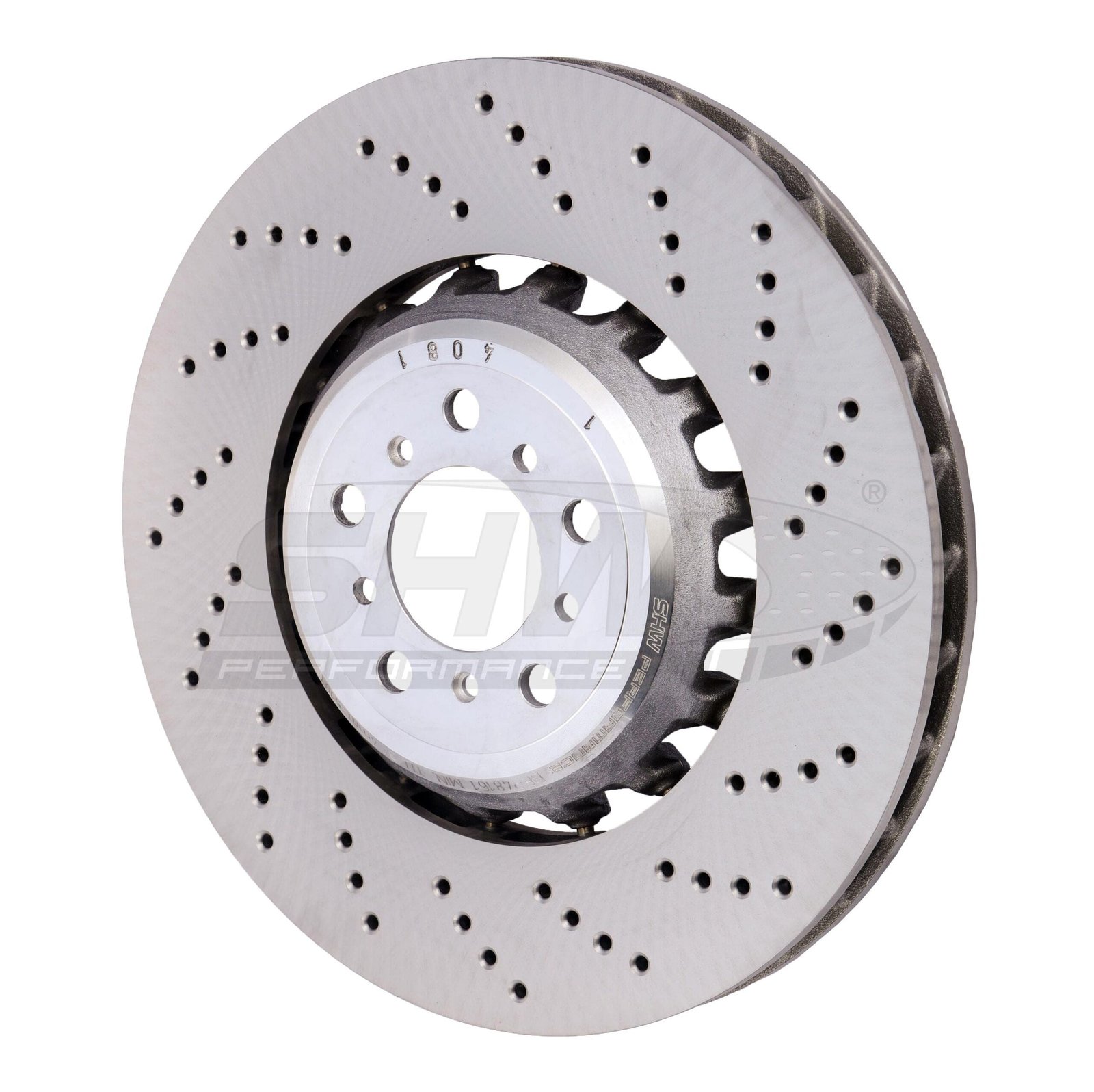 p_4b5c15b4-7591-449d-b9ff-06ba711fd092.jpg SHW Performance 13-16 BMW M5 4.4L Right Front Cross-Drilled Lightweight Brake Rotor (400x36mm) - Image 1