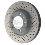 SHW Performance 20-21 Porsche Carrera 3.0L Right Front Cross-Drilled Monobloc Brake Rotor (330x34mm)