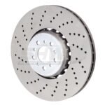 SHW Performance 20-21 BMW X3 M 3.0L Left Front Cross-Drilled Lightweight Brake Rotor (395x36mm)