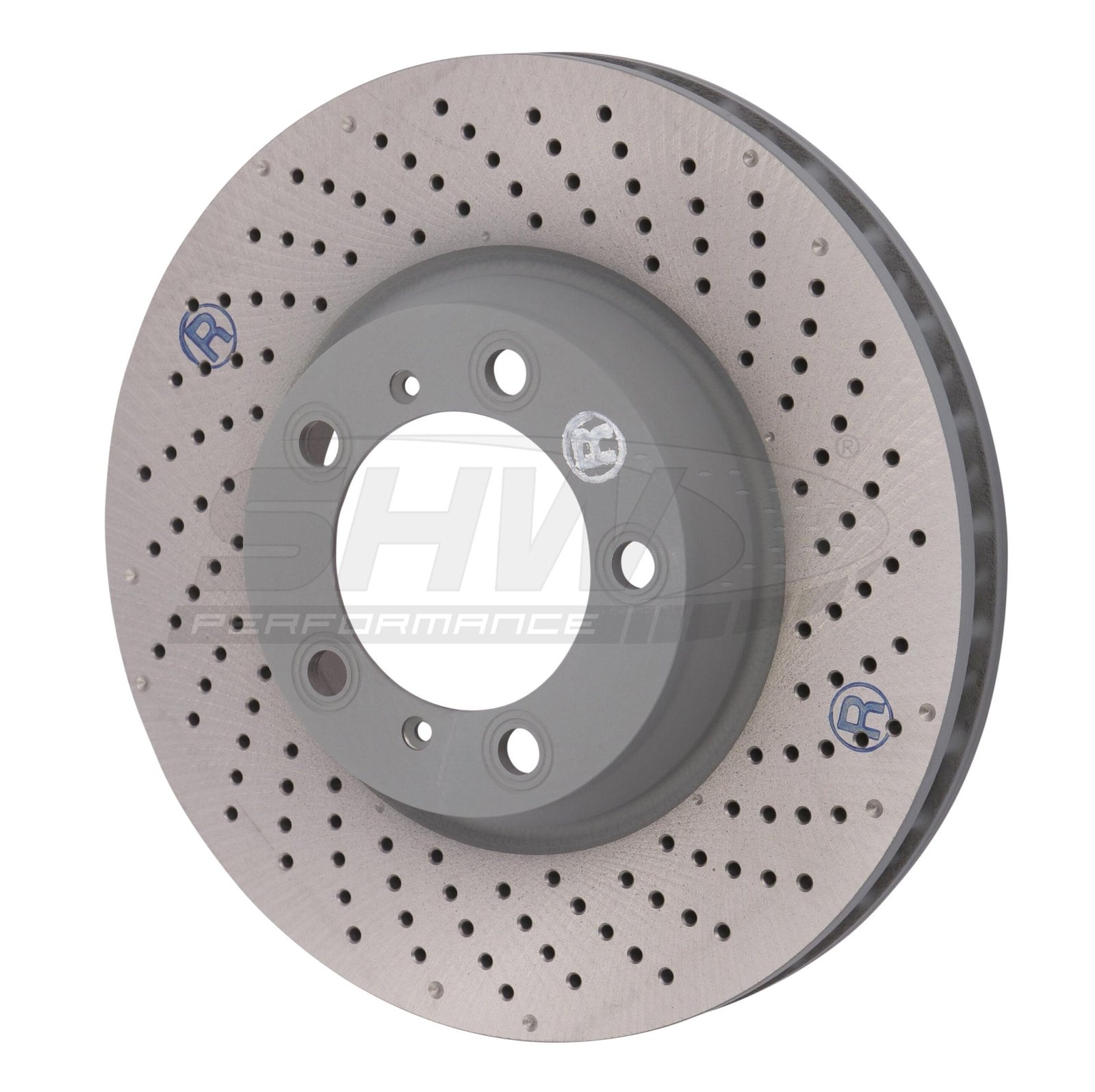 p_812db240-3913-4be2-9fe5-40f40b6618c4.jpg SHW Performance 2012 Porsche 911 Carrera 4GTS 3.8L w/o Ceramics Right Frt Drill-Dimp Monobloc Brake Rotor (330x34mm) - Image 1