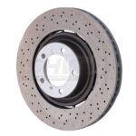 SHW Performance 14-19 Porsche 911 Turbo 3.8L w/o Ceramics Left Front Drilled-Dimpled LW Brake Rotor (380x34mm)