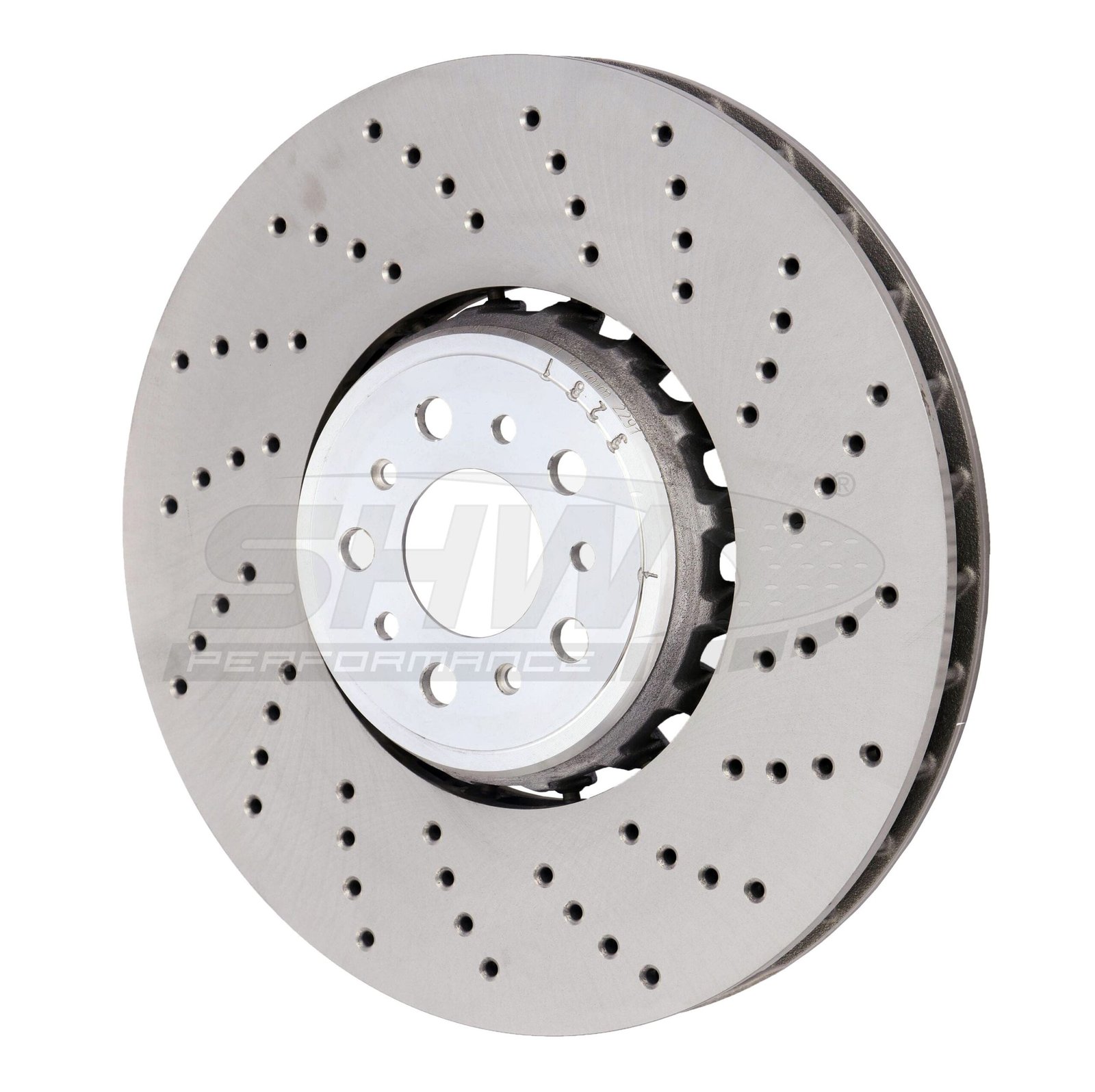 p_9fc24c36-e2e6-4e03-9e23-14e8c5e4f564.jpg SHW Performance 18-21 BMW M5 4.4L Right Front Cross-Drilled Lightweight Brake Rotor (395x36mm) - Image 1